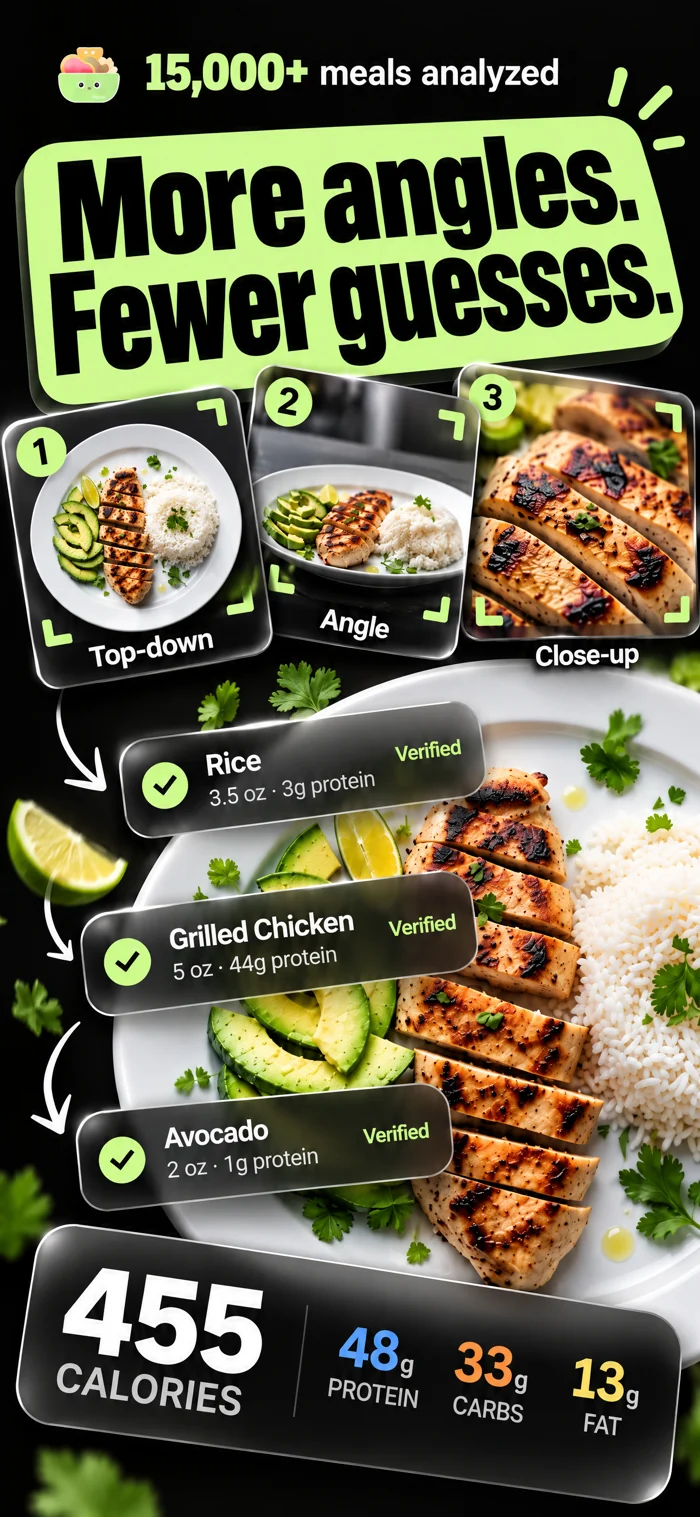 Multiple food photos provide more angles for meal analysis